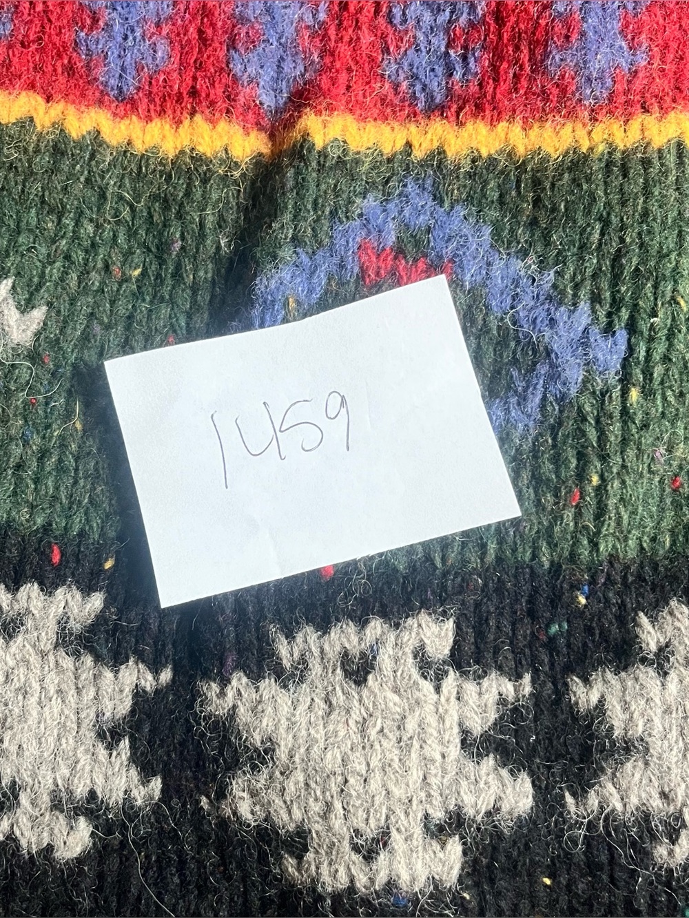 Vintage Men’s Woolrich Aztec Navajo Heavy Knit Sweater 90s Size XL Native Wool - Picture 6 of 6